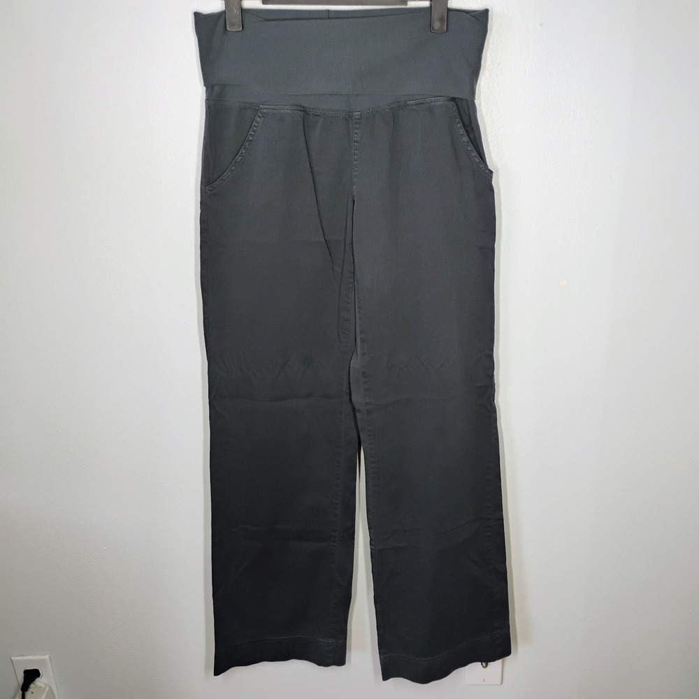 XCVI Wide Leg Foldover Pants Womens Medium Gray Boho Lagenlook Minimalist